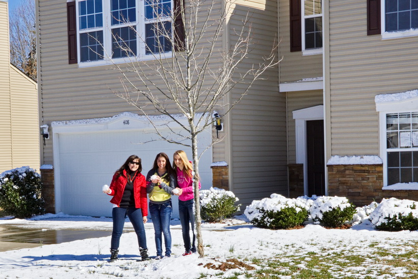 Enough snow in South Carolina to make snow balls.