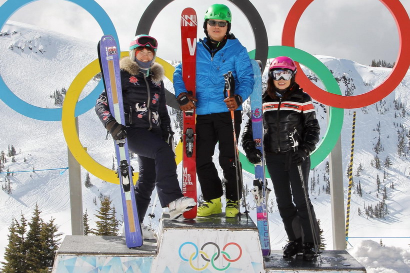 The Whistler Olympic Rings with friends.  