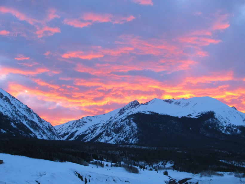 Colorado Sunsent when heading to dinner from Dillon, CO>