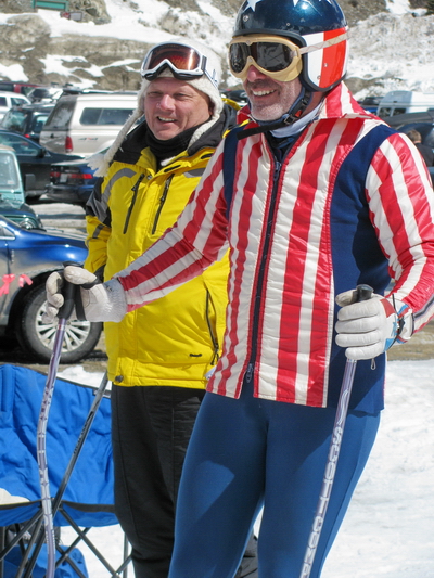 Retro Day on the Beach at Arapahoe Basin with the Bears.