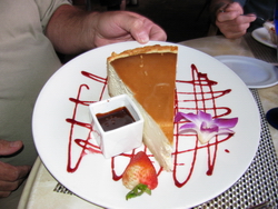Cake size piece of cake.  It's bigger then his hand!