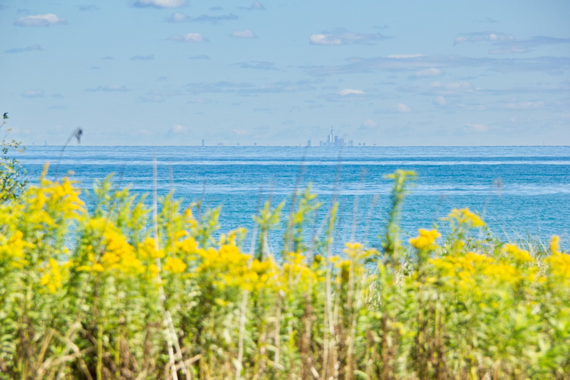 Looking across Lake Ontario at from Hamilton, at the Toronto Skyline.