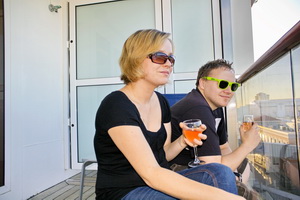 A little wine on the balcony room looking over Port of Tampa on Embarkation day.