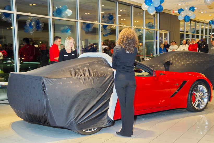 The unveiling of Vin 0002 C7 Corvette.