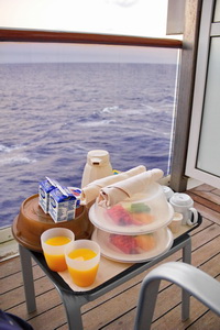 Room service for breakfast on the balcony.