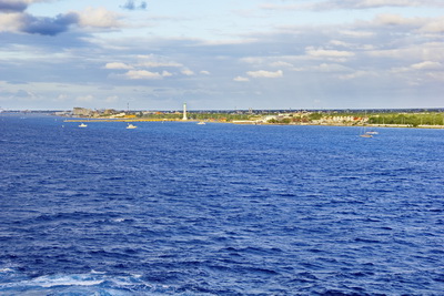 Shore of Cozumel as the sun comes out and we cruise away for the evening.
