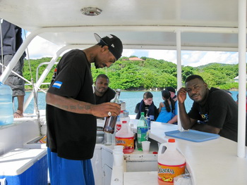 The crew making sure there's lots of punch for everyone.