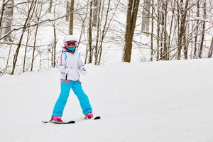 Grand Daughter out for a day skiing with us.