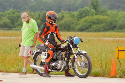 Thomas at the start line as his vehicle gets a final check over by ECTA staff, awaiting the go signal.