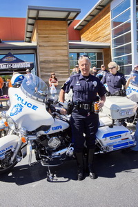 Cheryl Barrineau, first female officer on the Charlotte Mecklenburg Police Department, motorcycle squad.