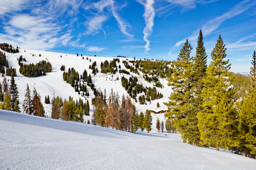 Views from Vail near the top of the chair, still good spring snow coverage.