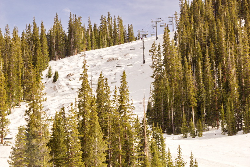 A-Basin snow left on 03/24/2012, beginning to thin.