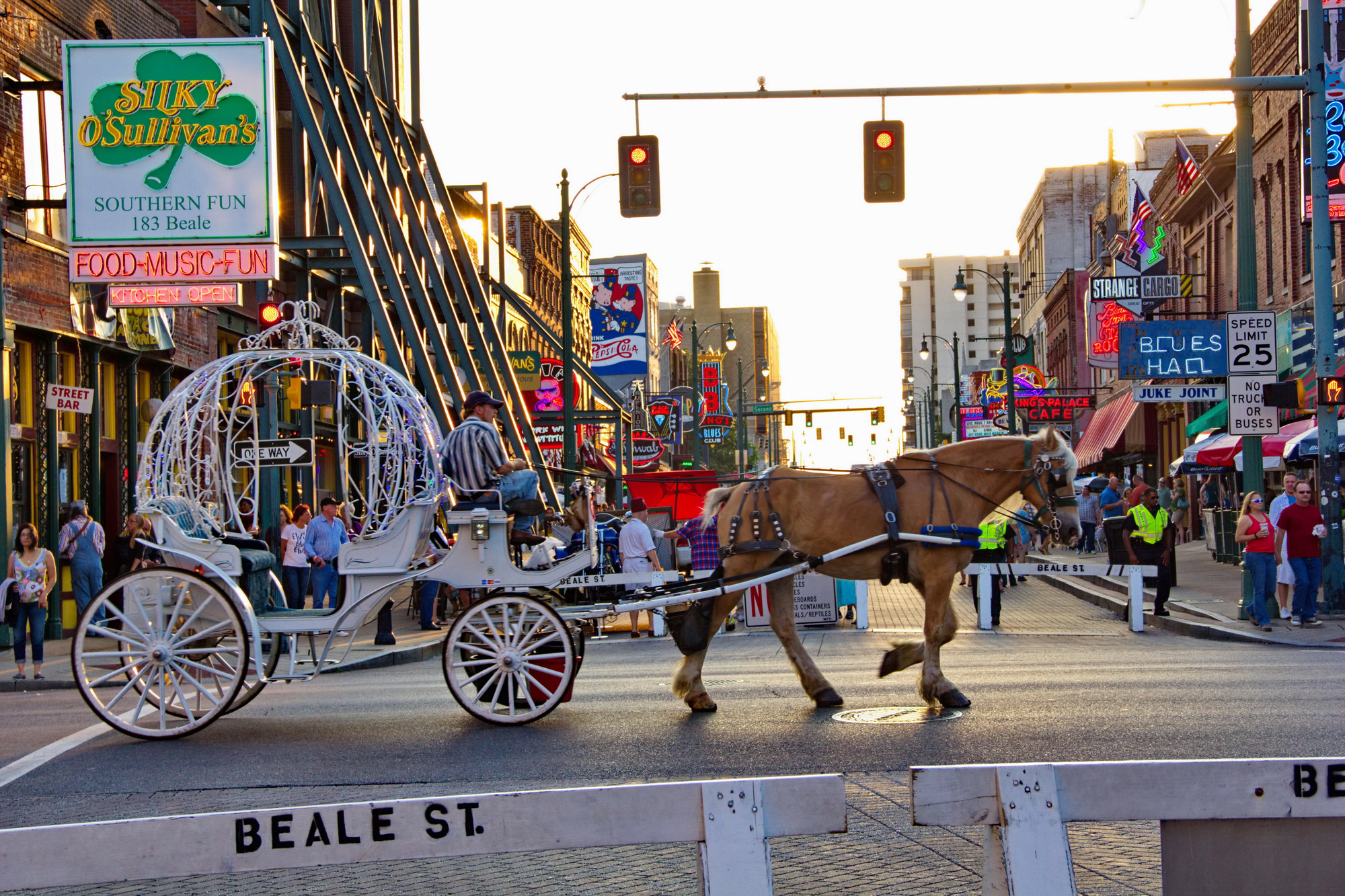 Beale St., Memphis, TN on a Friday night, it's a happening spot. 