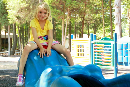 Alida plays in her old favorite park after making it to South Carolina.