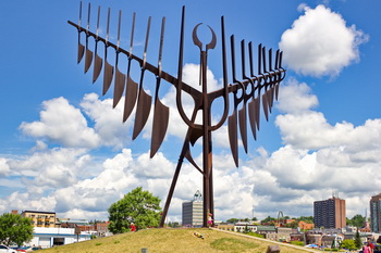 Downtown Barrie, ON, the Spirt Catcher, during Promenade Days, 2012.