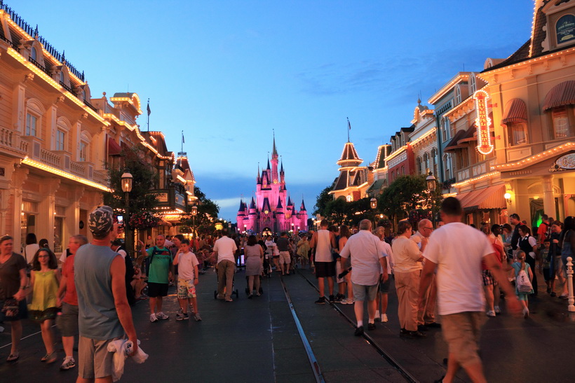 The glow of the castle as we look back one last time before leaving.