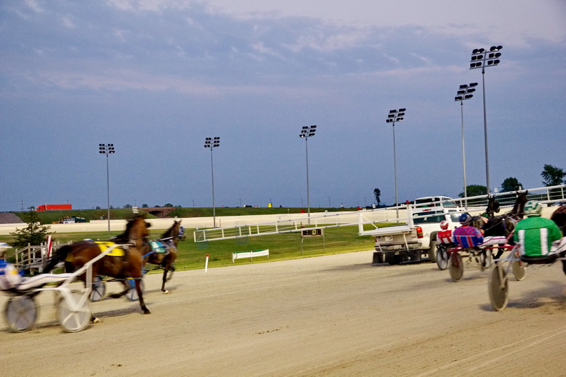 Chasing the start gate, feel the excitement at the harness racing.