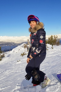 Day off to ski in the sunshine at Whistler Peak.