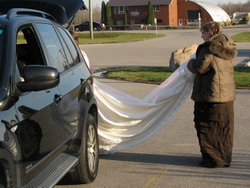 Jenny Arrives, hiding in the hatchback